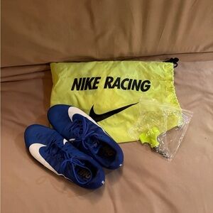 Nike Blue and White Men's Racing Shoes with Yellow Bag
